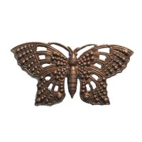 Rustic Sable Brass Monarch Butterfly Component Pendant, Kabela Designs, Vintage Style, 60mm x 30mm,`1 piece