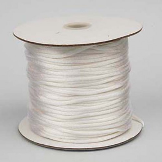 3mm Rattail Cord, White, priced per 5 metre