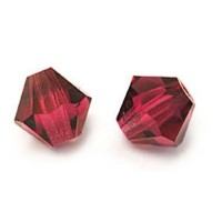 Preciosa 6mm Fuschia Czech Machine Cut Bicones, Bag of 24 Pcs