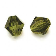 Preciosa 6mm Olivine Czech Machine Cut Bicones, Bag of 24