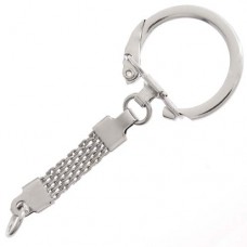 Nickel Colour Keychain with Mesh chain attached - pack of 5