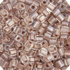 Miyuki 4mm Cubes, Pale Rose Pearl Transparent Lined Luster - 2602, Approx 20 Gra...