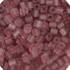 Miyuki 4mm Cubes, Amethyst Opaque Matte - 0142F, Approx 20 Grams