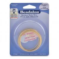 24 Gauge Fancy Square German Style Wire,  4M, Non Tarnish Brass