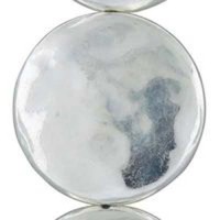 29mm Flat Hammered Circle Bright Silver, Pack of 4