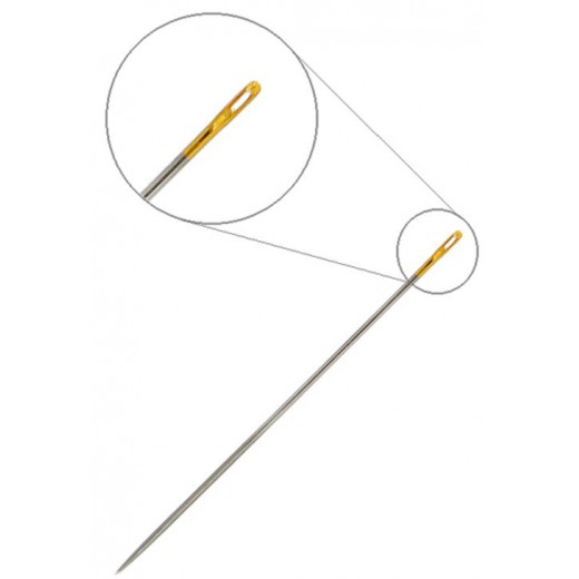 Size 11 Gold Eye Japanese Short Beading Needles, Pack of 25,  33.3mm