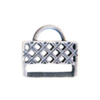 Miyuki-Strap Findings Rect. 19.5x11mm Silver, 2 pieces