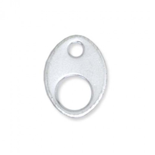 8mm Wide Oval Silver Colour Tag, pack of 24pcs, 322B-011