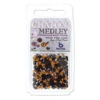 Preciosa Chaton Medley, Jet, Approx 5 Grams