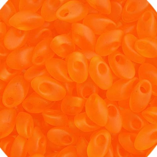 Miyuki Long Magatama Beads, Orange Opaque Matte - 0138F, Approx 20 Grams