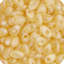 Miyuki Long Magatama Beads, Light Yellow Brown Opaque Matte Iris - 0132FR, Appro...