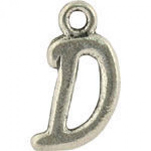 D Hanging Letter Charm 8x14mm