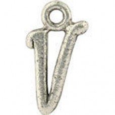 V Hanging Letter Charm 8x14mm