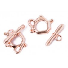 15 x 19mm Kettle Toggle Clasps, Copper, Pack of 2