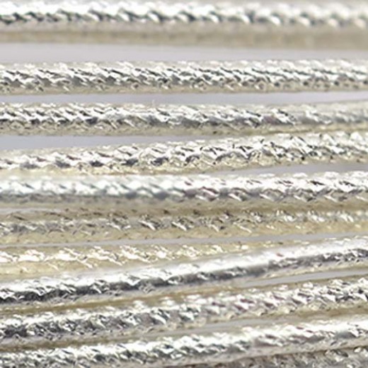 16 Gauge Fleck Pattern German Style Wire, 1M, Silver Plated