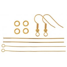 Finding Kit, Ball & Spring Earrings, Gold, 1 Set, 26002000-19