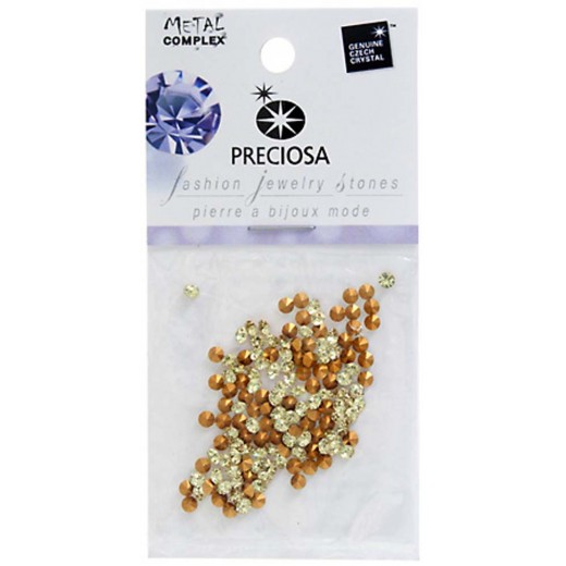 Preciosa Jewelry Stones, Jonquil Gold Foiled, Pack of 144