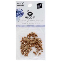 Preciosa Jewelry Stones, PP24 / 3.2mm, Light Colorado Topaz Gold Foiled, Pack of 144