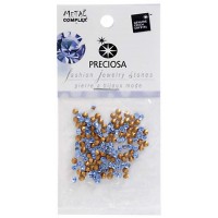 Preciosa Jewelry Stones, PP24 / 3.2mm, Light Sapphire Gold Foiled, Pack of 144