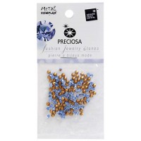 Preciosa Jewelry Stones, PP24 / 3.2mm, Light Sapphire Gold Foiled, Pack of 144