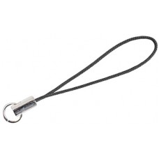 Mobile Phone Strap Black 2", Rhodium Plated, 10 Pcs