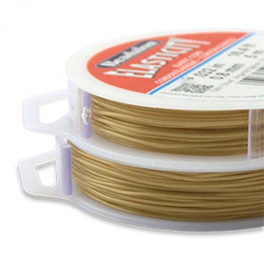 1 mm Satin Gold Round Elasticity, 25m reel