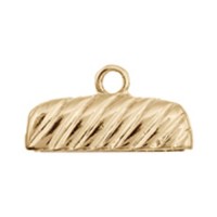End Cap for 24x3mm Cord Rectangle Gold colour, pack of 2