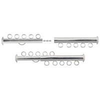5 Strand Multi Slide Clasp Silver Colour