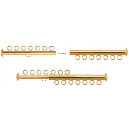 7 Strand Multi Slide Clasp Gold Colour