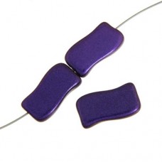 Glass Icy Rectangle, 20x12mm Purple Metallic, Pack of 4