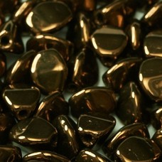 Jet Bronze 5x3mm Pinch Beads, Approx 10gms