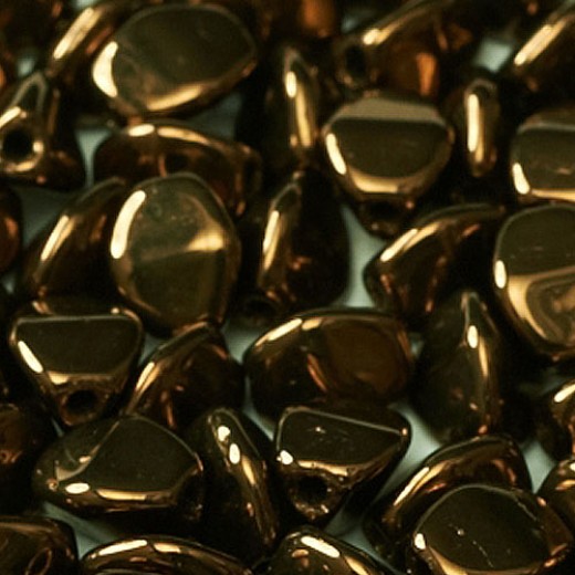 Jet Bronze 5x3mm Pinch Beads, Approx 10gms