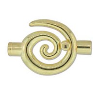 Large Glue In Toggle Swirl, Gold, 6.2mm I.D