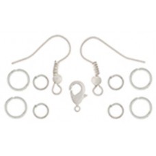 Dazzle It NEO Findings Set - White Earrings/Jumprings/9.5mm Clasp