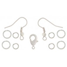 Dazzle It NEO Findings Set - White Earrings/Jumprings/12.5mm Clasp