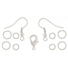 Dazzle It NEO Findings Set - White Earrings/Jumprings/12.5mm Clasp