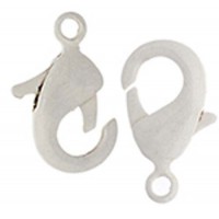 12.5mm White Lobster Clasps, Pack of 2