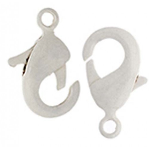 12.5mm White Lobster Clasps, Pack of 2