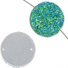 Dazzle-it Resin sew-on sugar stone round, 22mm, Emerald