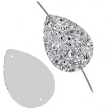 Dazzle-it Resin sew-on sugar stone drop, 18x25mm, Silver