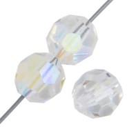 Crystal AB Preciosa 8mm Round Crystals on 5" Strand 