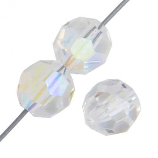 Crystal AB Preciosa 8mm Round Crystals on 5" Strand 