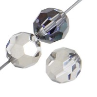 Half Coated Heliotrope Preciosa 8mm Round Crystals on 5" Strand 