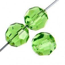 Peridot Preciosa 6mm Round Crystals on 5" Strand, 21 pieces