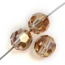 Celsian Halfcoated Preciosa 6mm Round Crystals on 5" Strand, 21 pieces