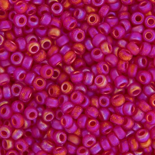 Ruby Transparent AB Matte, Miyuki 11/0 Seed Beads, Colour 0141FR, 250 Grams