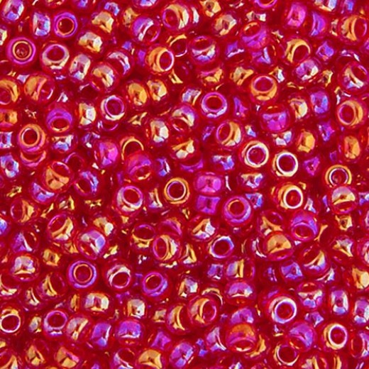 Light Siam Transparent AB Miyuki 11/0 Seed Beads, 250g, Colour 0254