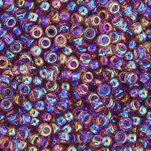 Bulk Bag Lilac Transparent AB Miyuki 11/0 Seed Beads, 250g, Colour 0256