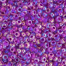 Bulk Bag Magenta AB Lined-Dyed Miyuki 11/0 Seed Beads, 250g, Colour 0264