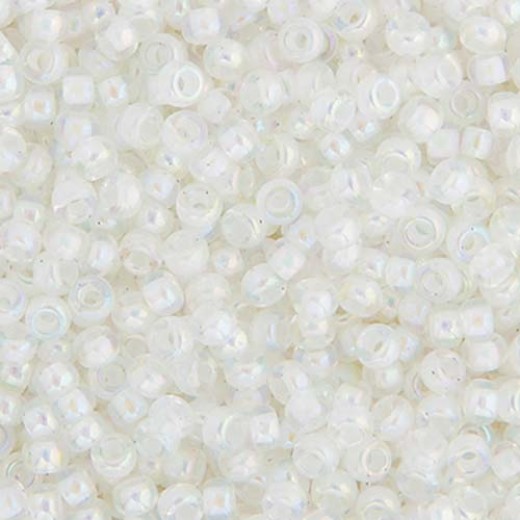 White AB Lined-Dyed Miyuki 11/0 Seed Beads, 250g, Colour 0284
